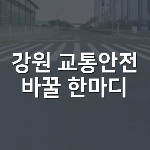 강원 교통안전 바꿀 한마디