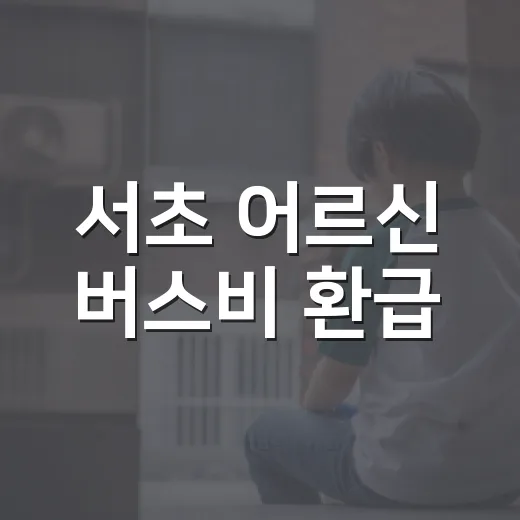 서초 어르신 버스비 환급