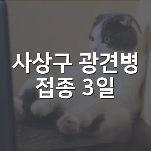사상구 광견병 접종 3일