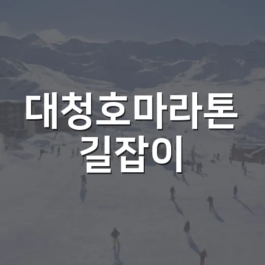 대청호마라톤 길잡이