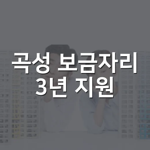 곡성 보금자리 3년 지원