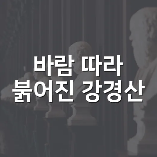 바람 따라 붉어진 강경산