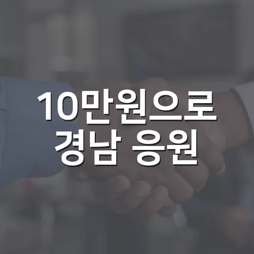 10만원으로 경남 응원