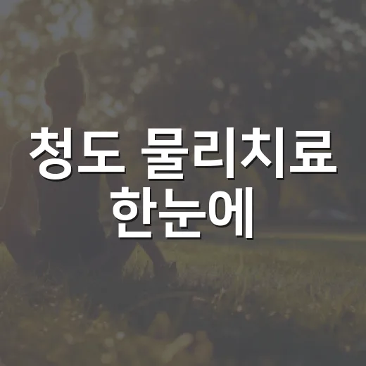 청도 물리치료 한눈에