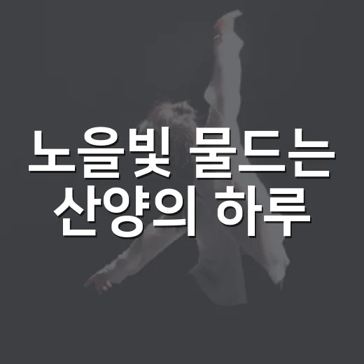 노을빛 물드는 산양의 하루