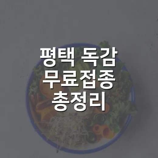 평택 독감 무료접종 총정리