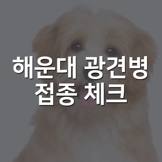해운대 광견병 접종 체크