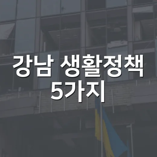 강남 생활정책 5가지