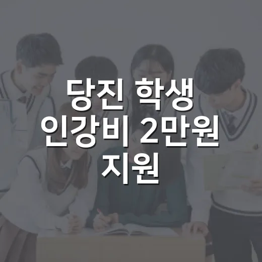 당진 학생 인강비 2만원 지원