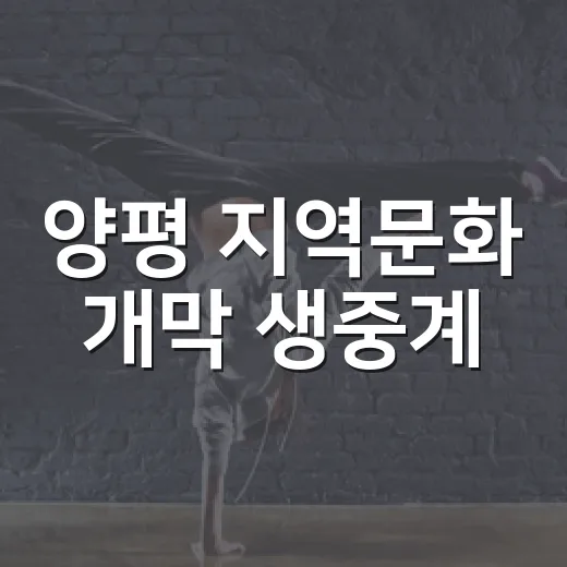 양평 지역문화 개막 생중계