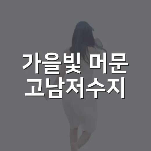 가을빛 머문 고남저수지