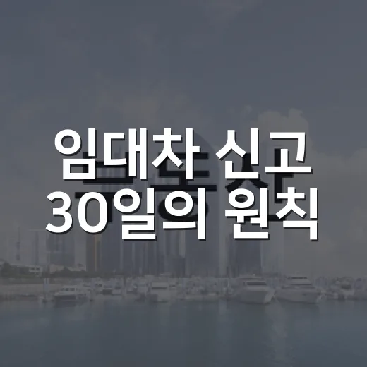 임대차 신고 30일의 원칙
