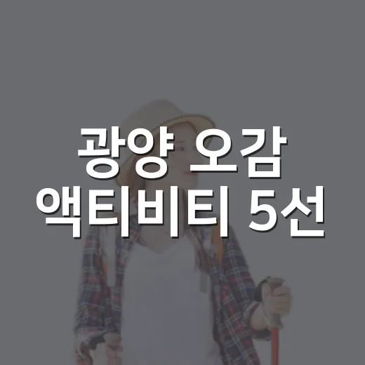 광양 오감 액티비티 5선