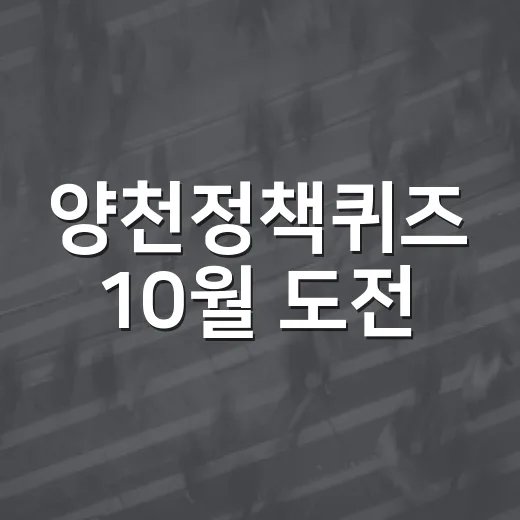 양천정책퀴즈 10월 도전