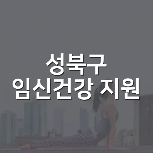 성북구 임신건강 지원