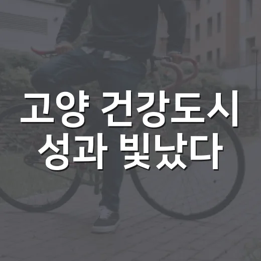 고양 건강도시 성과 빛났다