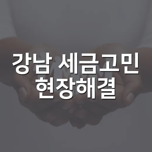 강남 세금고민 현장해결