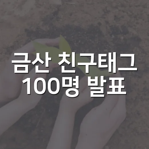 금산 친구태그 100명 발표