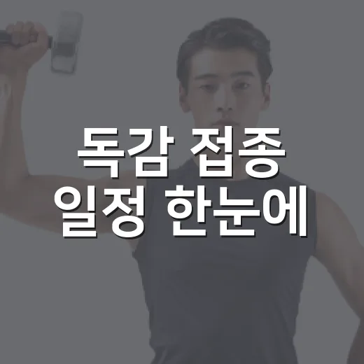 독감 접종 일정 한눈에