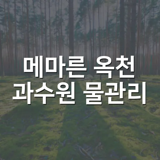 메마른 옥천 과수원 물관리