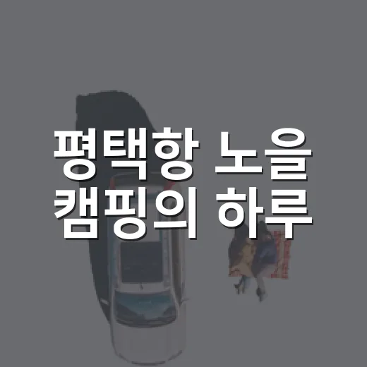 평택항 노을 캠핑의 하루