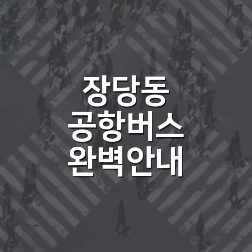 장당동 공항버스 완벽안내