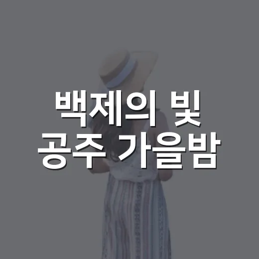 백제의 빛 공주 가을밤