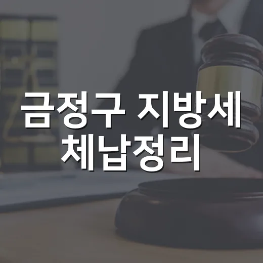 금정구 지방세 체납정리