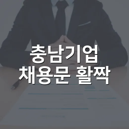 충남기업 채용문 활짝