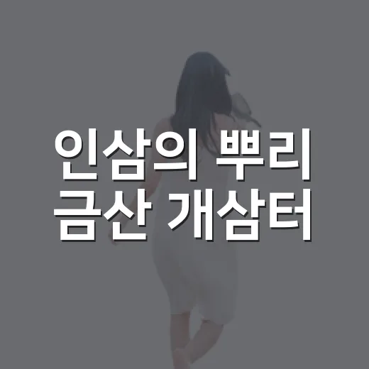 인삼의 뿌리 금산 개삼터