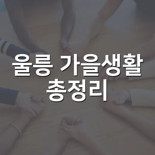 울릉 가을생활 총정리