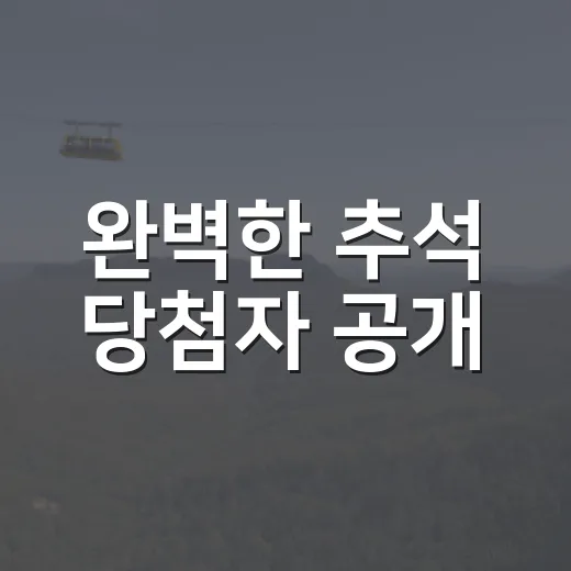 완벽한 추석 당첨자 공개