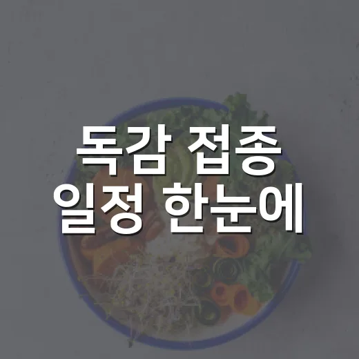 독감 접종 일정 한눈에