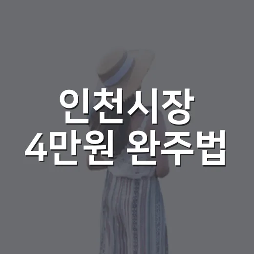 인천시장 4만원 완주법