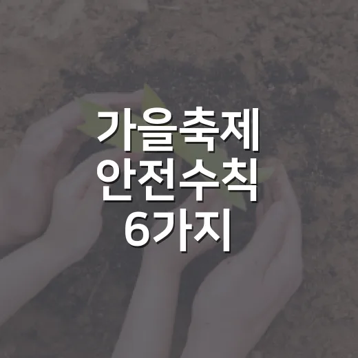 가을축제 안전수칙 6가지