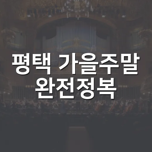 평택 가을주말 완전정복