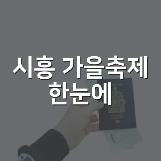 시흥 가을축제 한눈에