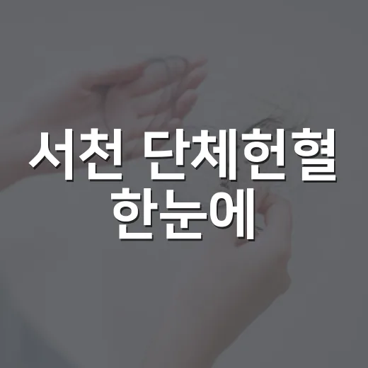 서천 단체헌혈 한눈에