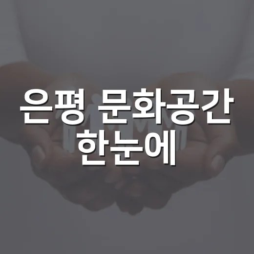 은평 문화공간 한눈에