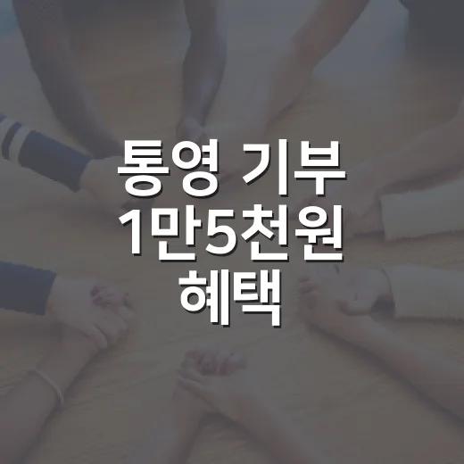 통영 기부 1만5천원 혜택