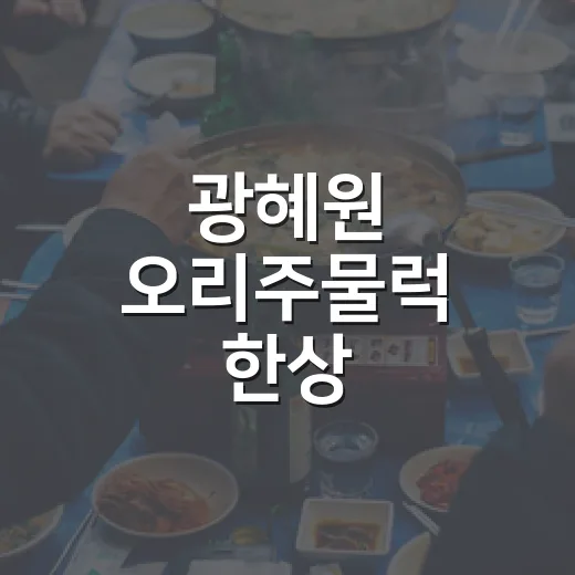 광혜원 오리주물럭 한상