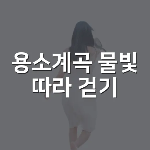 용소계곡 물빛 따라 걷기