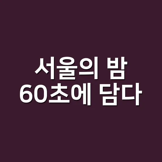 서울의 밤 60초에 담다