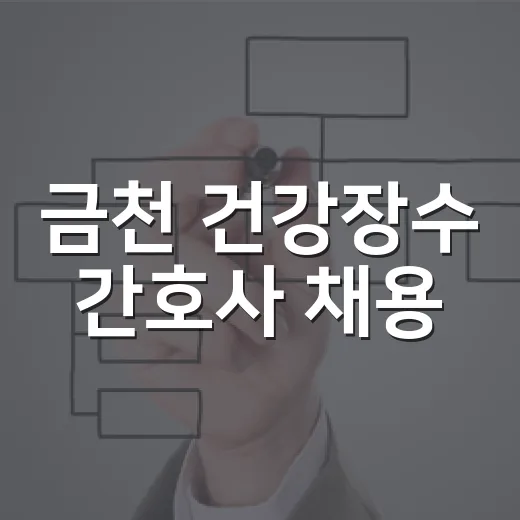금천 건강장수 간호사 채용
