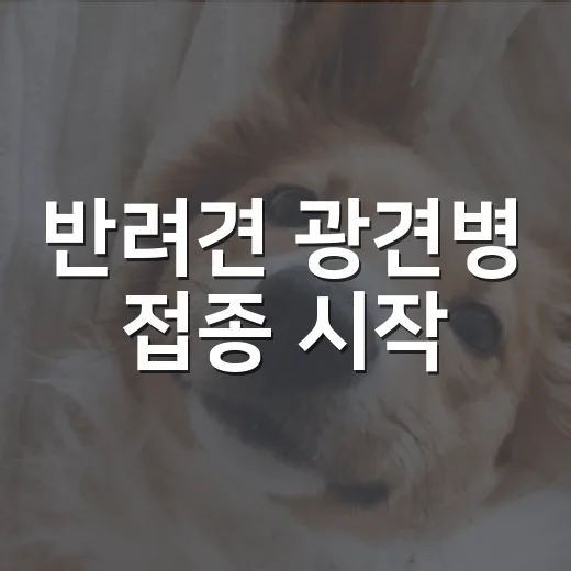 반려견 광견병 접종 시작
