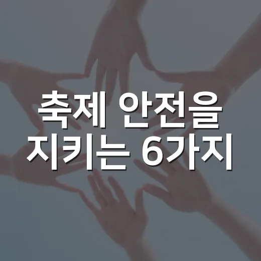 축제 안전을 지키는 6가지