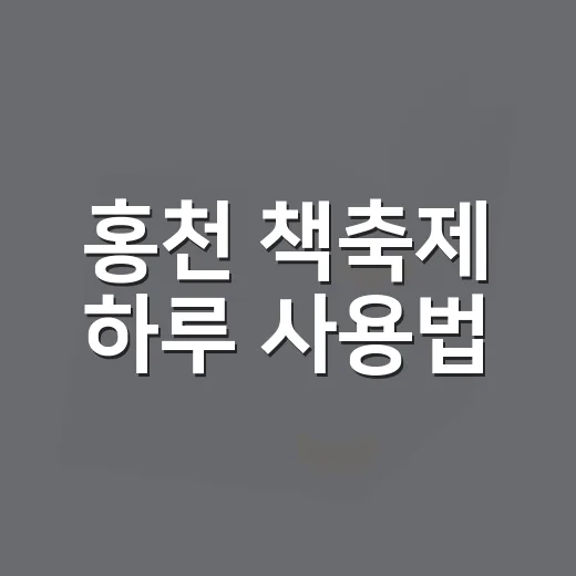 홍천 책축제 하루 사용법