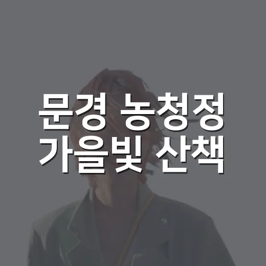 문경 농청정 가을빛 산책