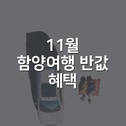 11월 함양여행 반값 혜택