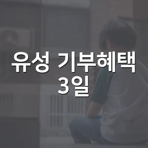 유성 기부혜택 3일